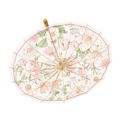 Women's elegant designer umbrella with floral pattern Bowlift