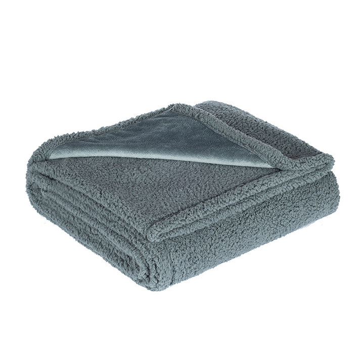 Reversible Sherpa Fleece Throw Blanket With Plush Microfleece Face And Thick Faux Shearling Backing