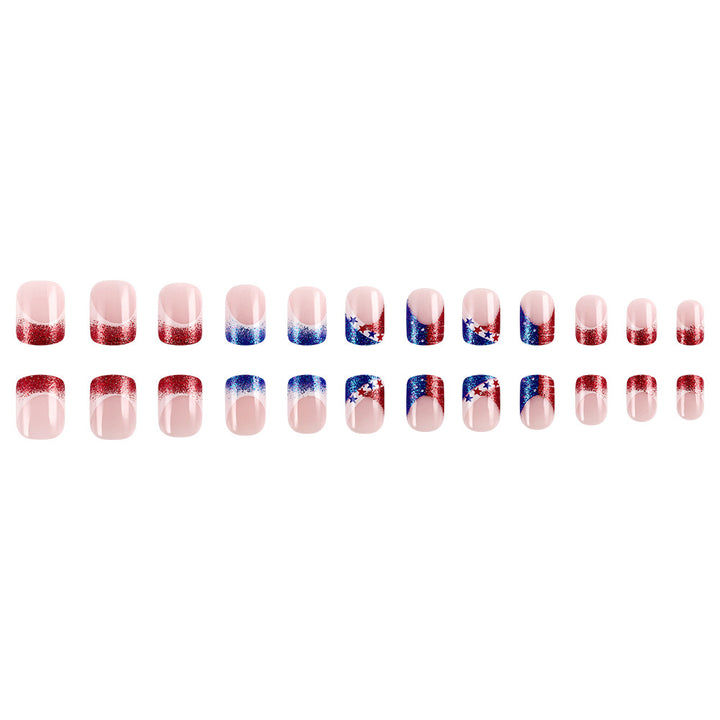 Patriotic Themed Acrylic Press-On Nails Bowlift