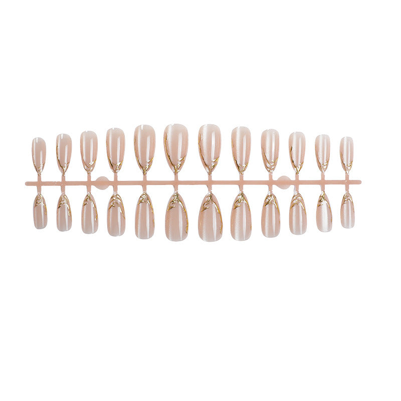 Elegant Marble Effect Press-On Nail Set Bowlift