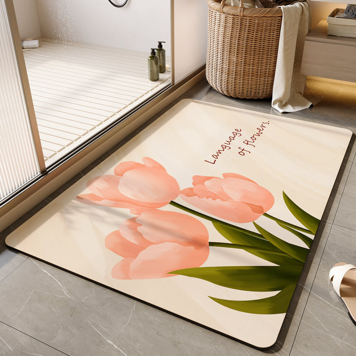 Decorative Floral Bath Mat Bowlift