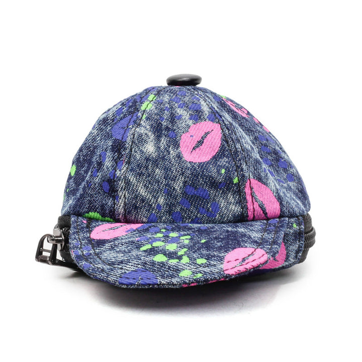 Denim Print Adjustable Cap Bowlift