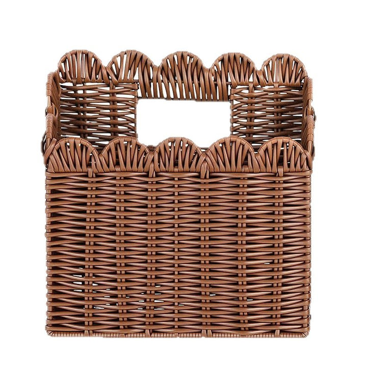 Handcrafted storage basket with curved edge Bowlift