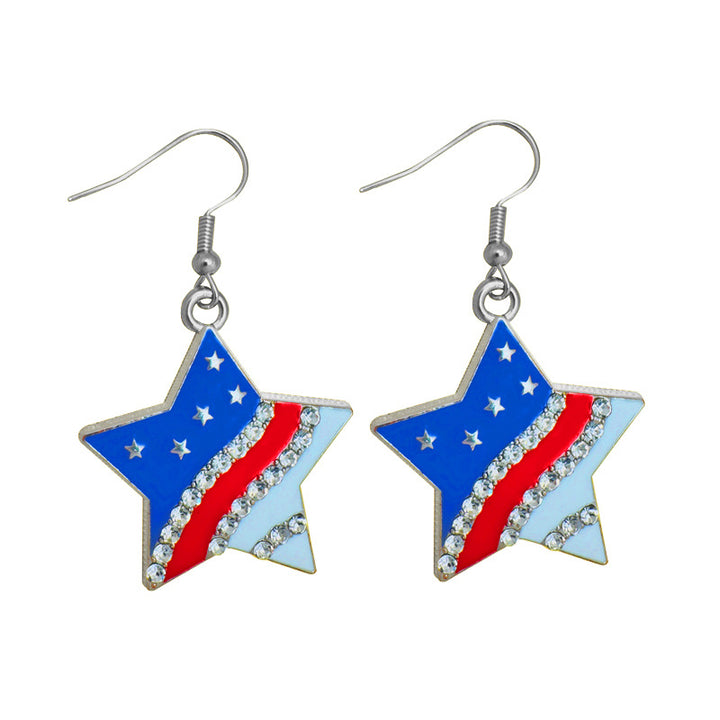 Women's stud earrings wing design enamel with star motif and fine alloy Bowlift