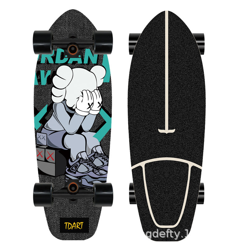 Artistic Lion Design Skateboard Bowlift