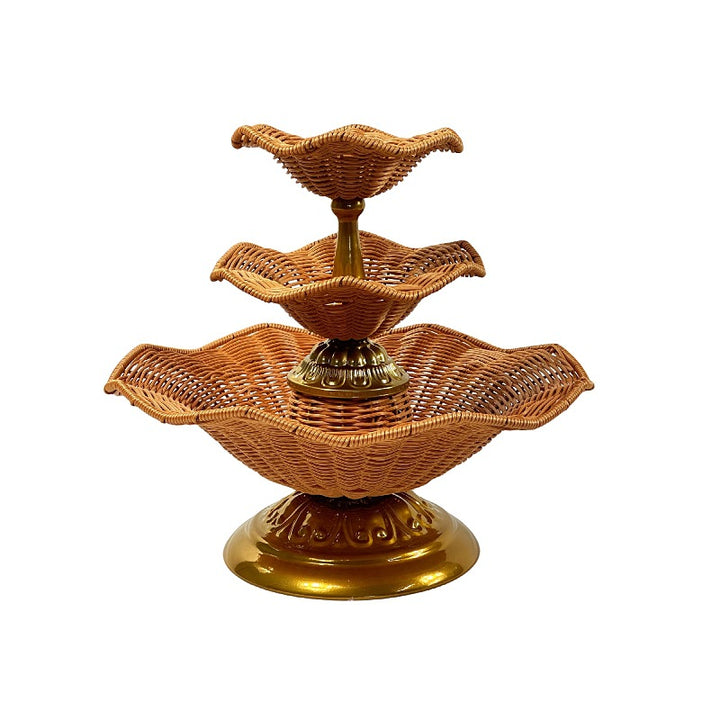 Women's elegant tray stand made of woven material Bowlift