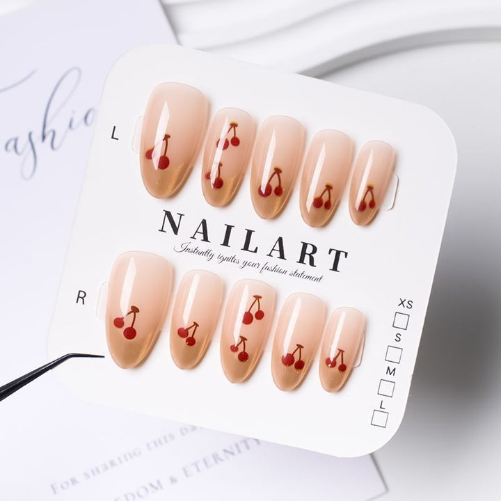 Cherry Blossom Press-On Nail Art Bowlift