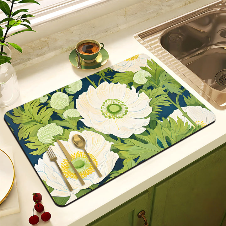 Decorative Floral Kitchen Mat