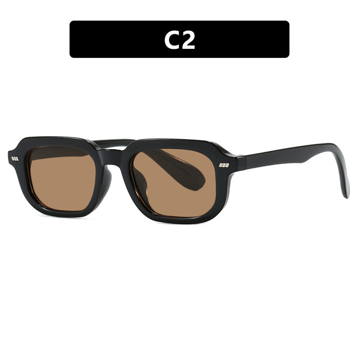 Women’s square sunglasses with high-gloss transparent frame and polarized lenses Bowlift