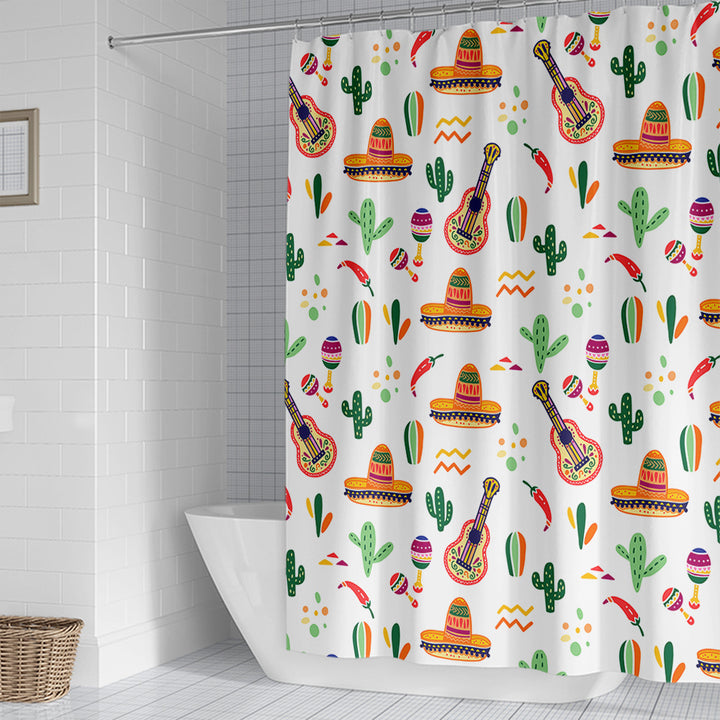 Coffee-Themed Shower Curtain Bowlift