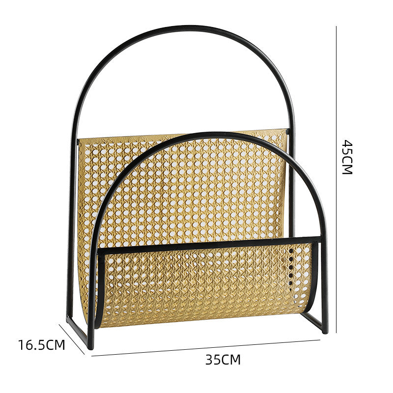 Unisex Elegant Magazine Holder with Artistic Weaving Structure Bowlift