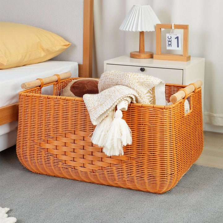 Versatile Rectangle Woven Storage Basket Bowlift