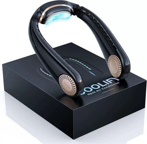 Unisex One Size Ergonomic Bladeless Neck Air Cooler with Adjustable Turbine Vents Bowlift