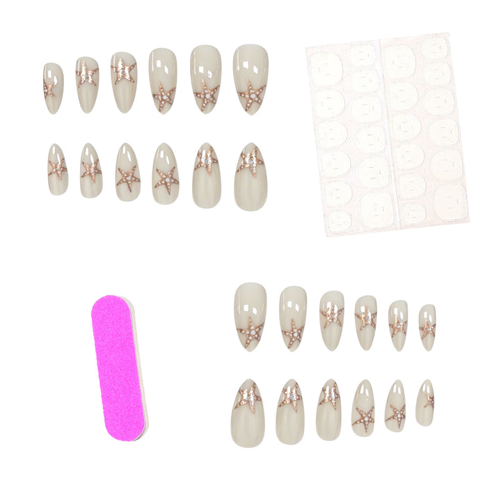 Elegant Starfish-Embellished Nail Art Bowlift