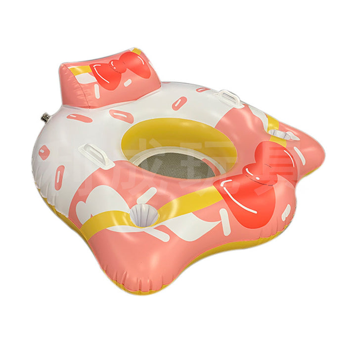 Unisex Inflatable Water Seat with Integrated Cup Holder Bowlift