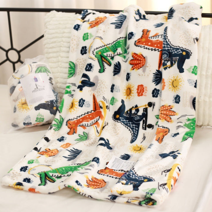 Playful Animal-Themed Plush Throw Blanket