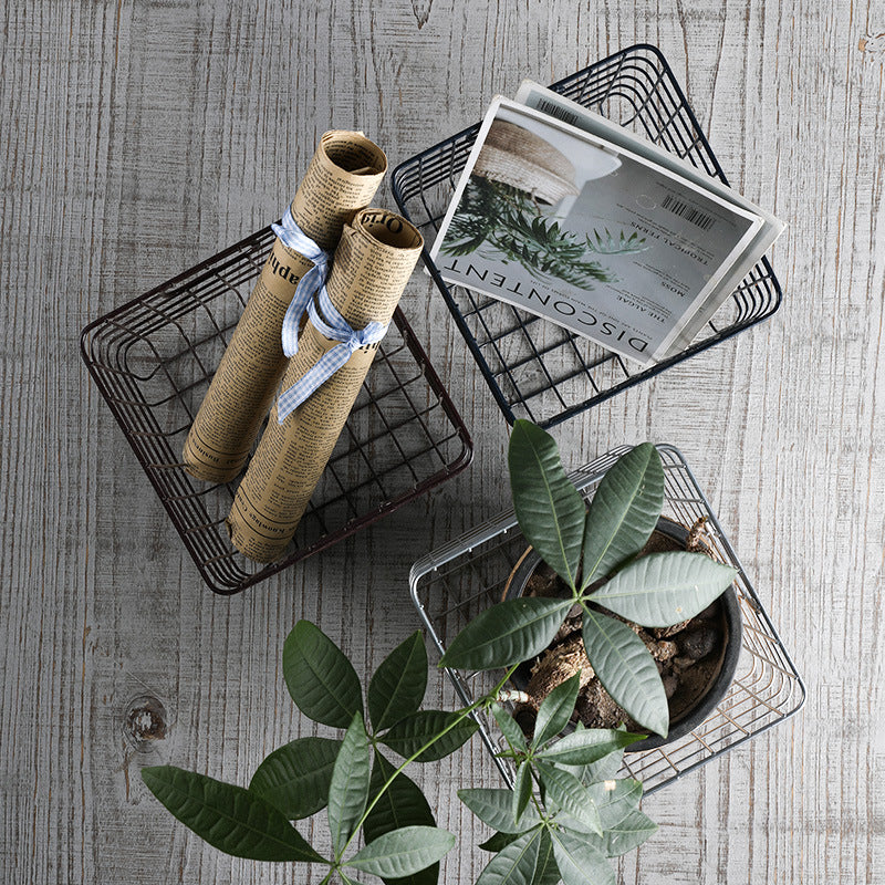 Unisex Wire Storage Basket with Ergonomic Handles Bowlift