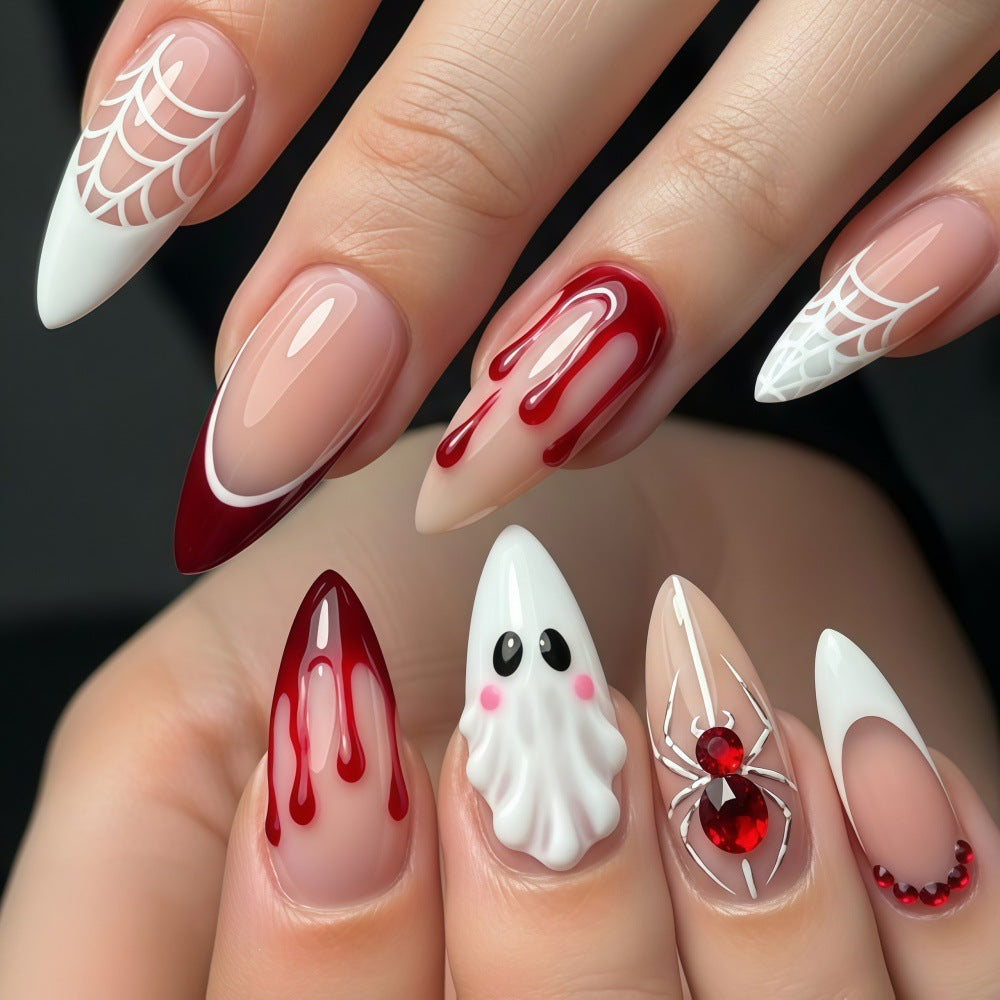 Halloween Artificial Nails with Creepy Design Bowlift