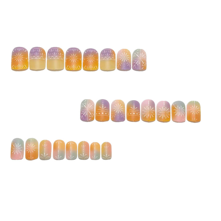 Artificial nails with elegant gradient and delicate pattern Bowlift