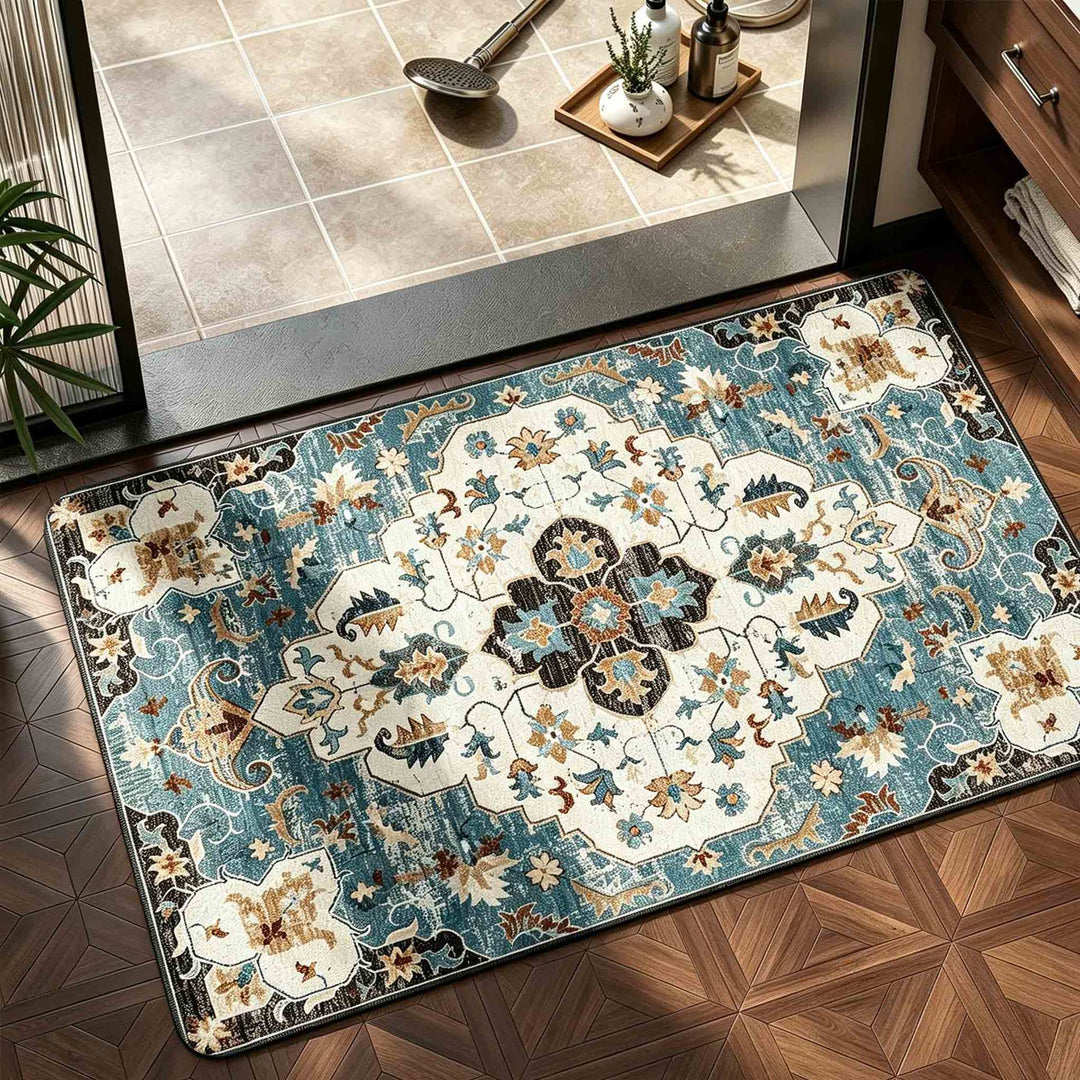 Floral Print Bath Mat Bowlift