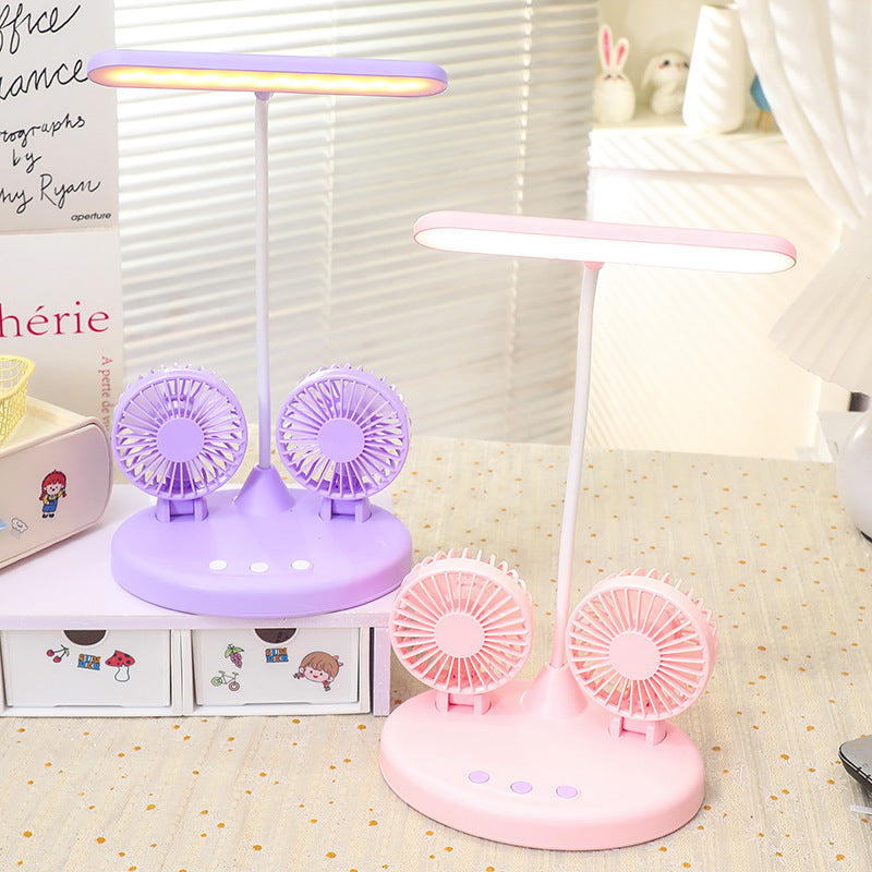 Women's Multifunctional Table Lamp with Integrated Fans Bowlift