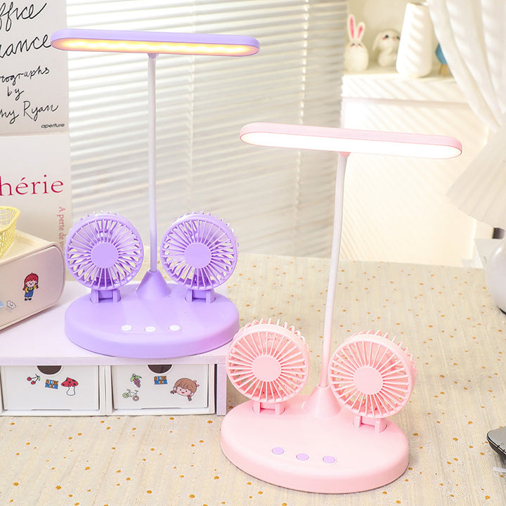 Women's Multifunctional Table Lamp with Integrated Fans Bowlift