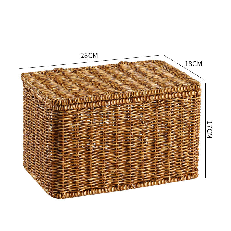 Handcrafted Rectangular Wicker Storage Box Bowlift