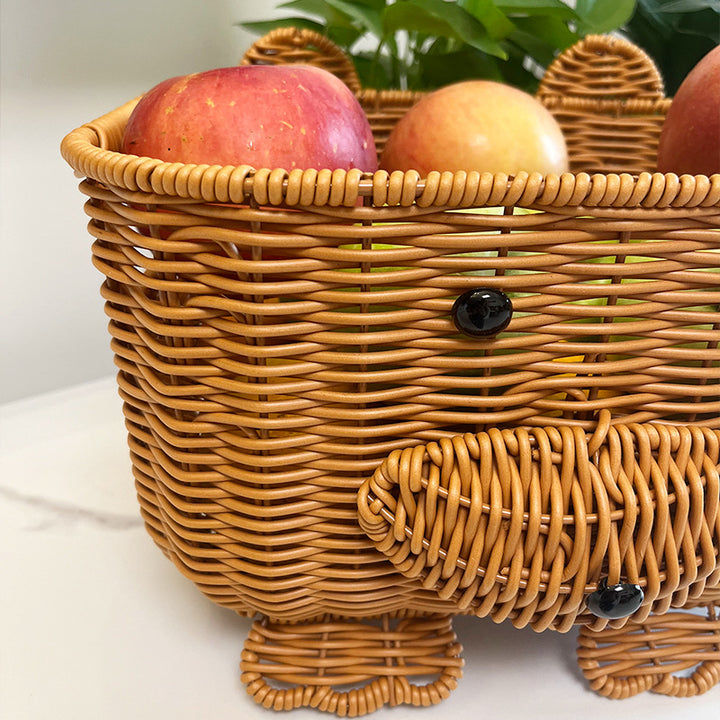 Adorable Decorative Animal Face Storage Basket Bowlift