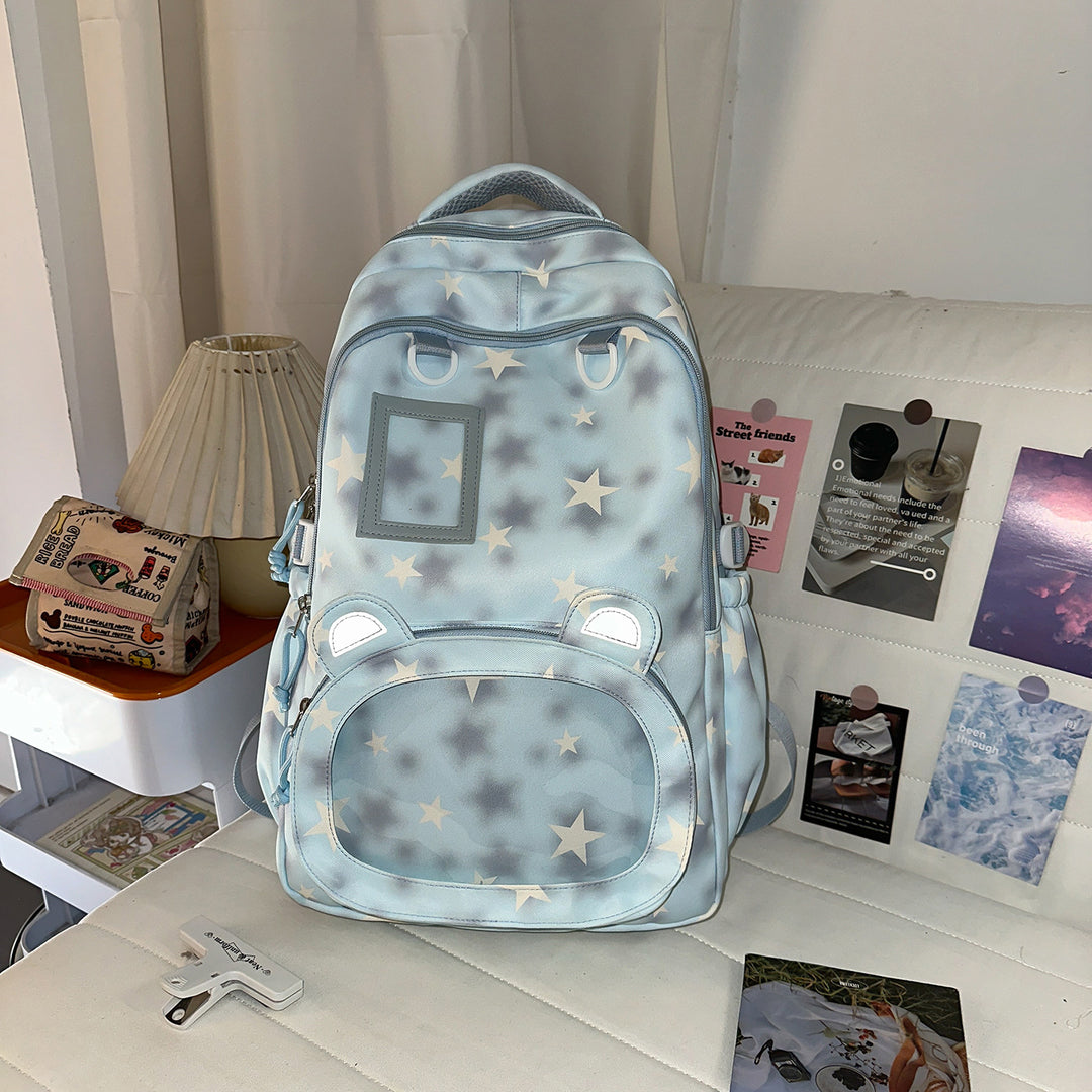 Backpack with Cute Applications and Thoughtful Storage Bowlift