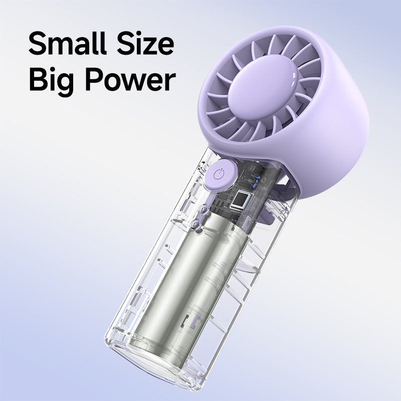 Cooling compact rechargeable handheld turbo fan with enclosed safety grille Bowlift