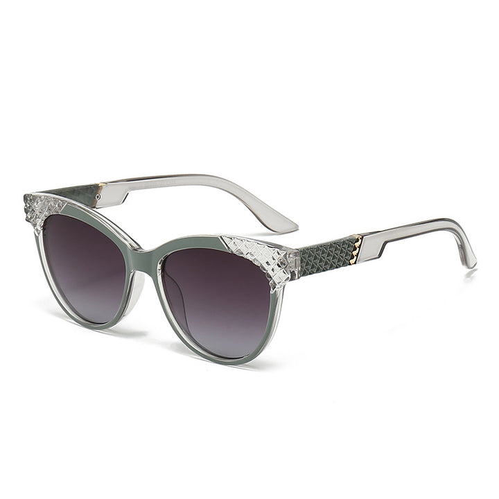 Women's Cat-Eye Sunglasses with Structured Frame and UV Protection Bowlift