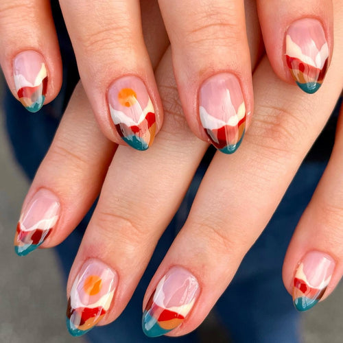 Artistic Nail Tips with Modern Gradient Color Bowlift