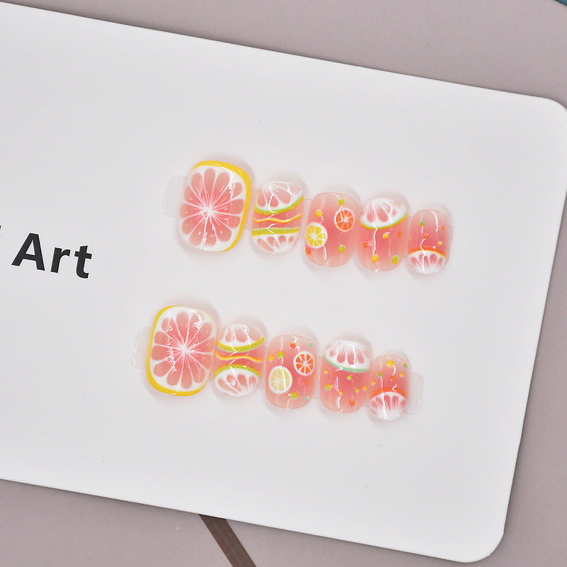 Glamorous Heart-Themed Press-On Nail Set Bowlift