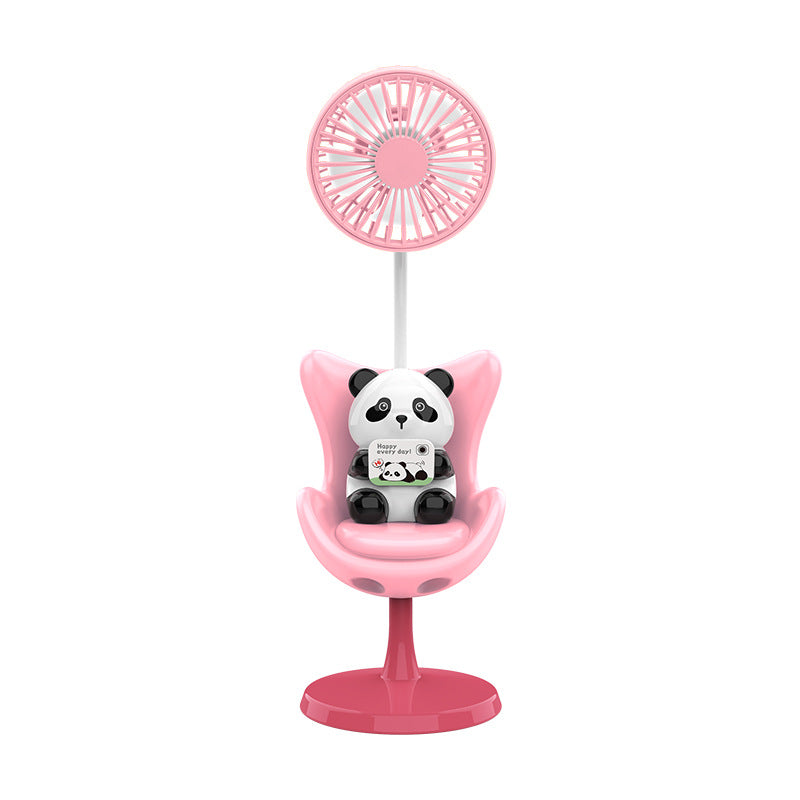 Unisex Creative Table Fan with Bear Figure Bowlift