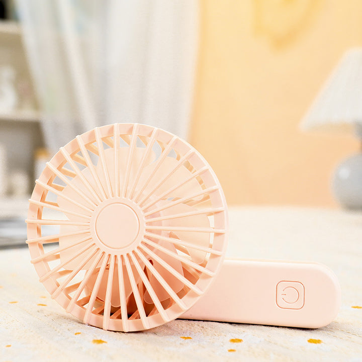 Women Portable Hand Fan with Integrated Handle and USB Connection Bowlift