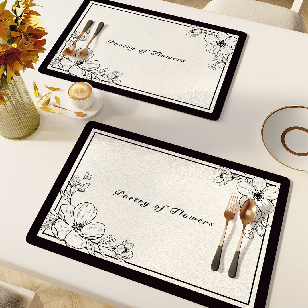 Elegant Floral Pattern Dining Placemats Bowlift