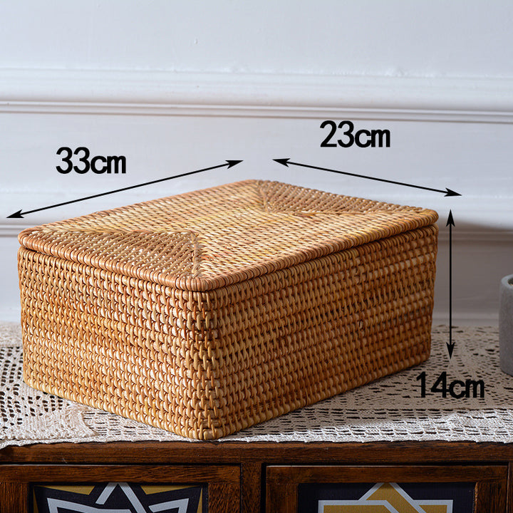 Women rectangular rattan storage basket Bowlift