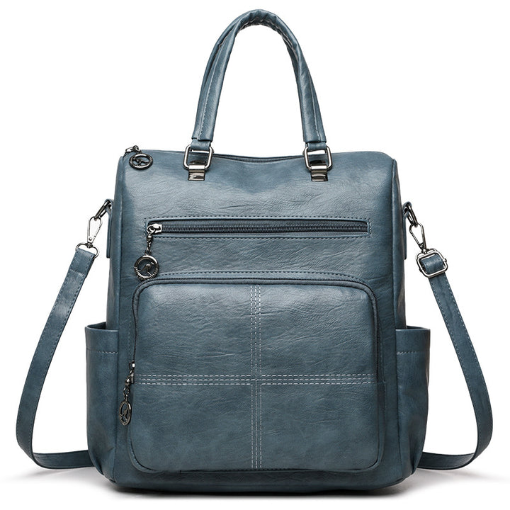 Stylish Multi-Functional Leather Backpack Bowlift