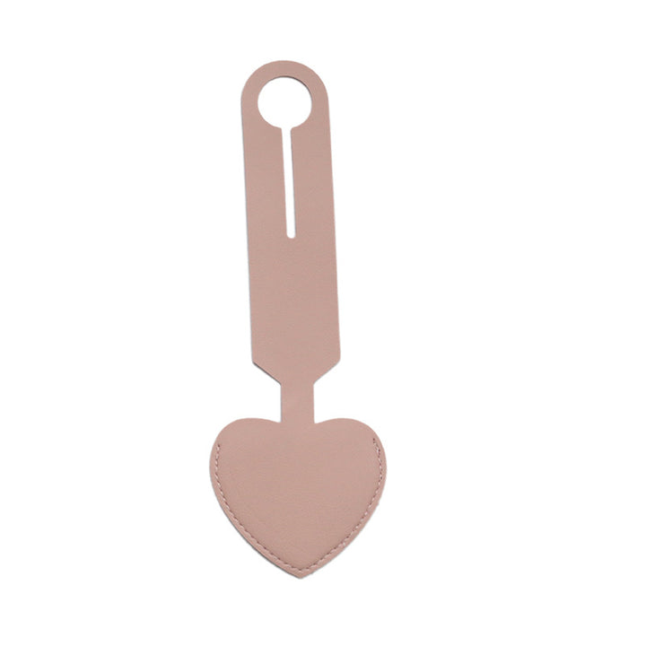 heart-shaped leather luggage tag with adjustable loop Bowlift