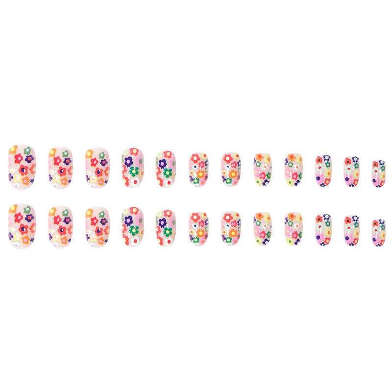 Vibrant Floral-Themed Press-On Nails Bowlift