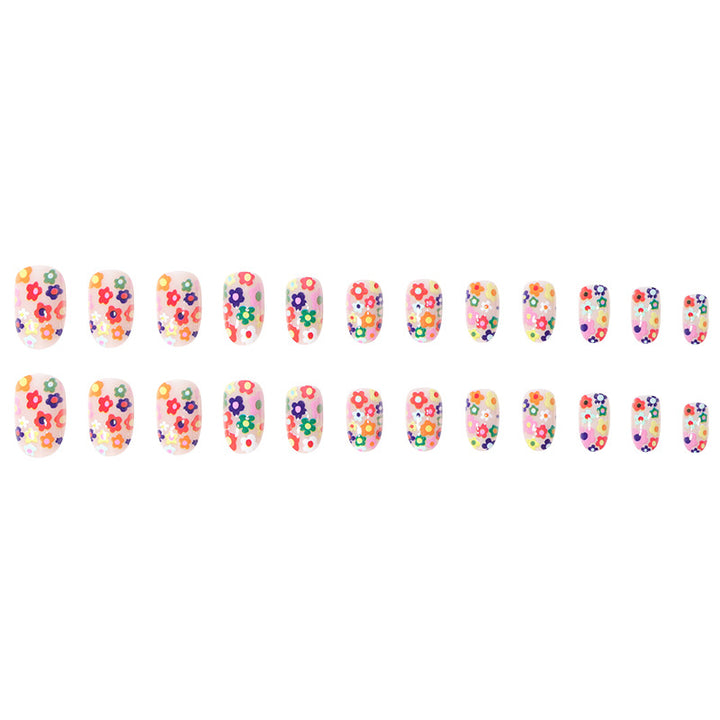 Vibrant Floral-Themed Press-On Nails Bowlift