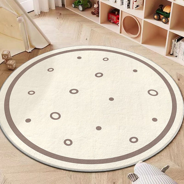 Round Alphabet Playroom Rug Soft Non-Slip Educational Floor Mat Bowlift
