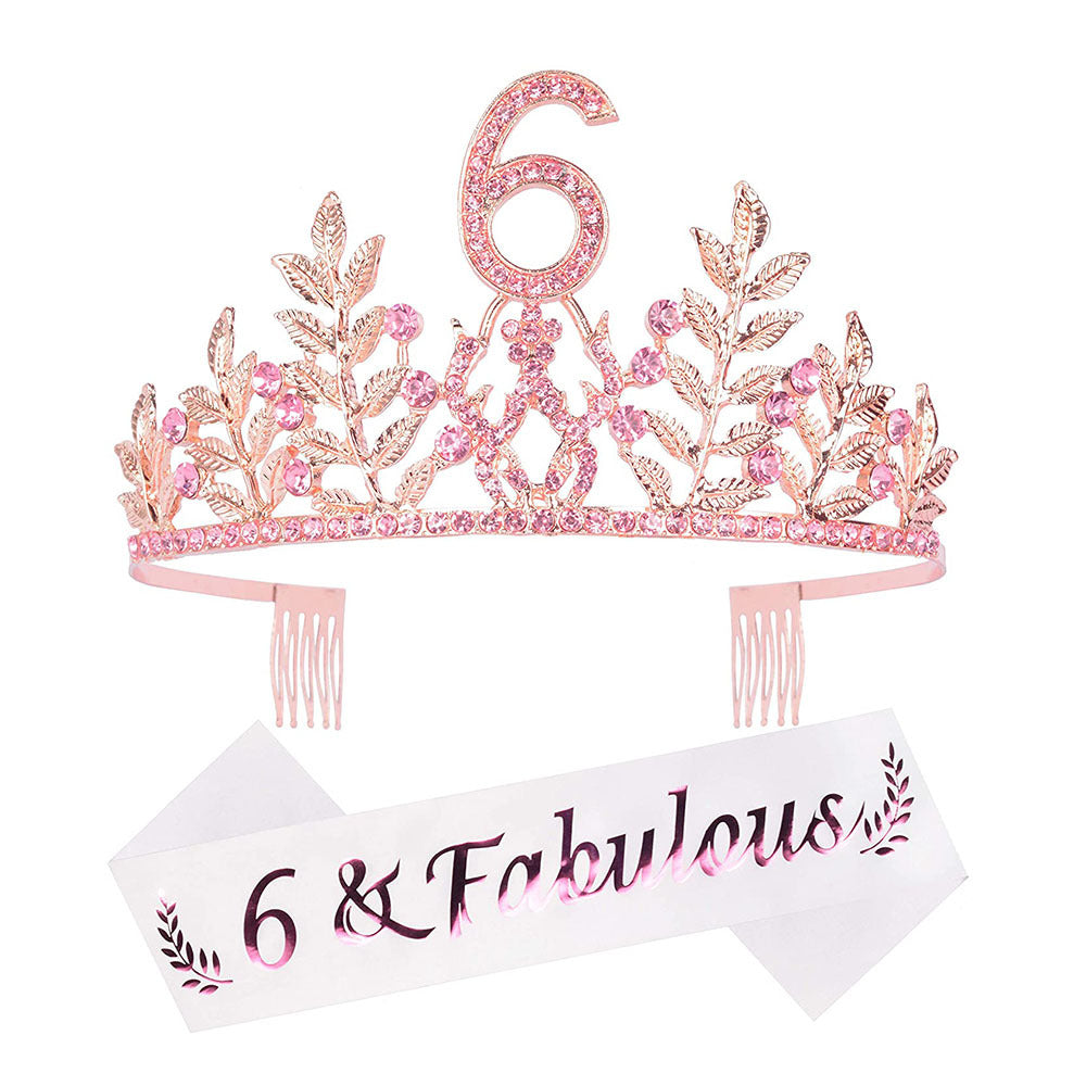 Women's Glamorous Birthday Crown with Shining Rhinestones Bowlift