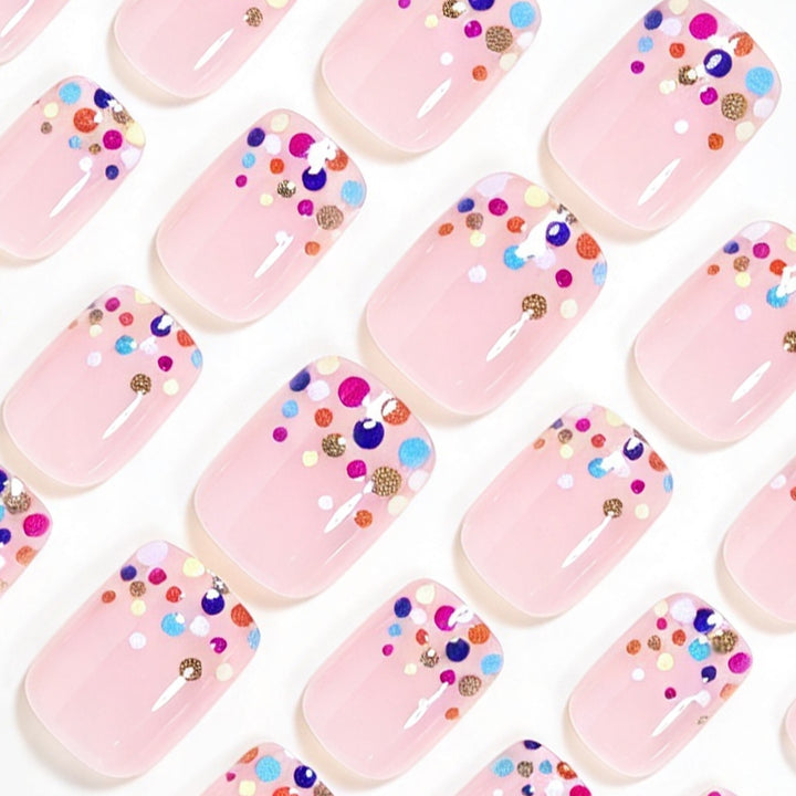 Decorative Dot Pattern Press-On Nail Art Bowlift
