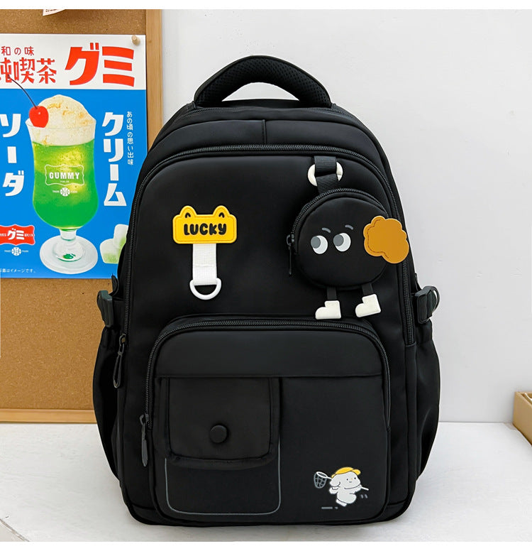Cute Character-Designed Multi-Pocket School Backpack Bowlift
