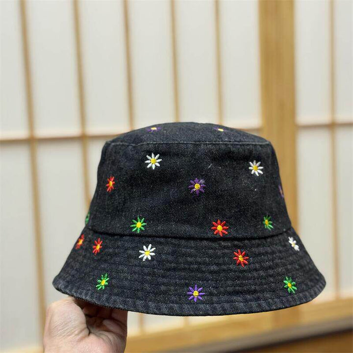 Embroidered Flower Bucket Hat