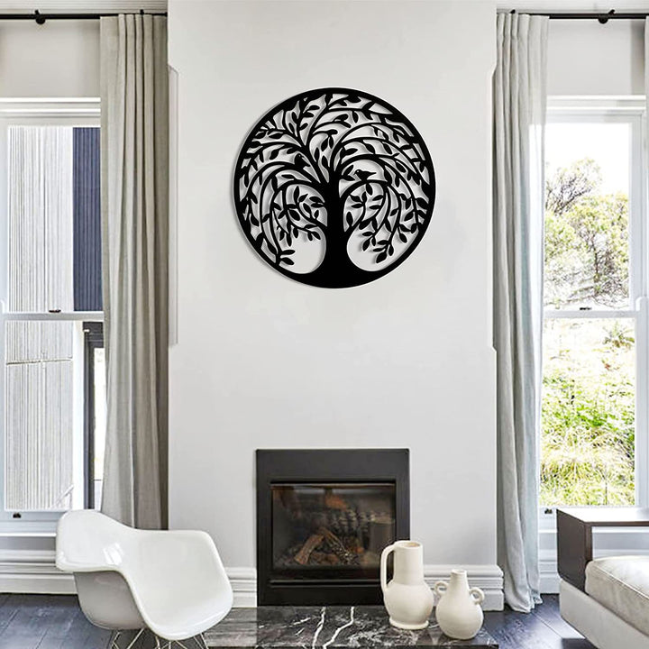 Decorative Laser-Cut Tree of Life Metal Wall Art Panel Bowlift
