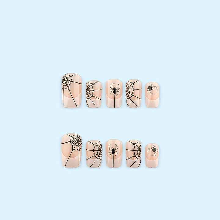 Halloween Artificial Nails with Spider and Web Design Bowlift