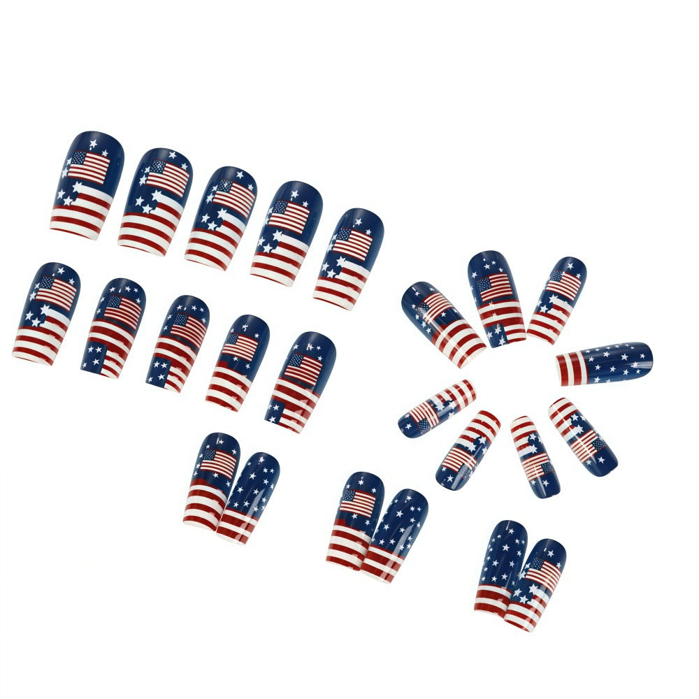 Artificial nails with patriotic flag motif Bowlift