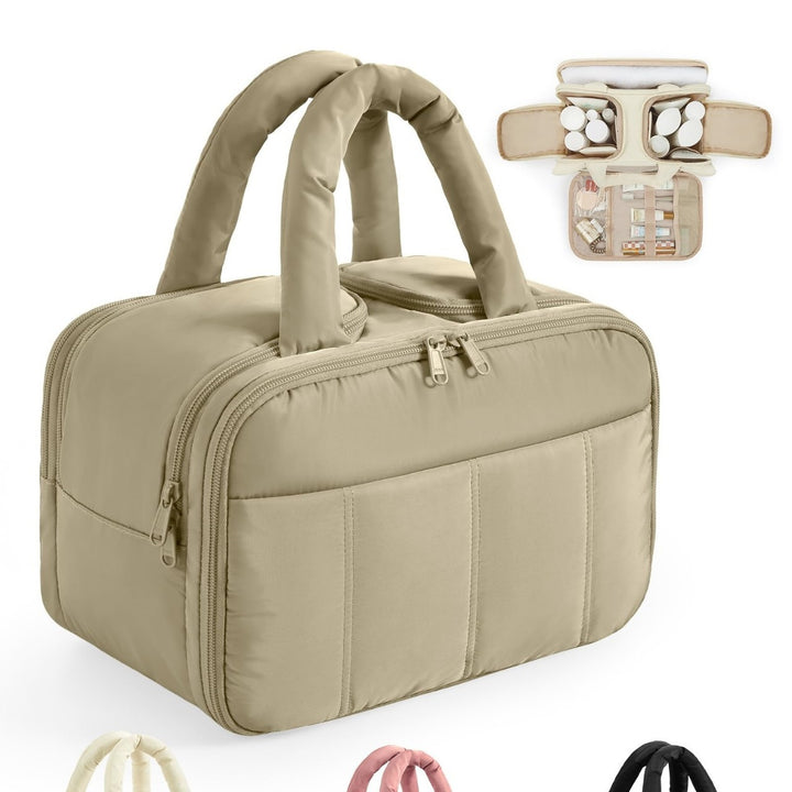 Cosmetic bag with organized compartments Bowlift
